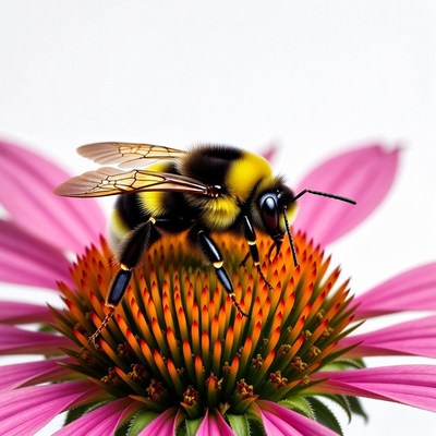 Bumblebee on pink coneflower