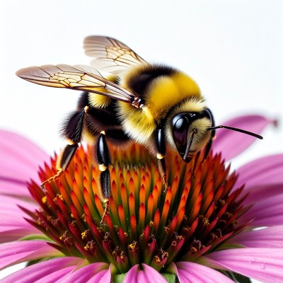 Bumblebee on pink coneflower