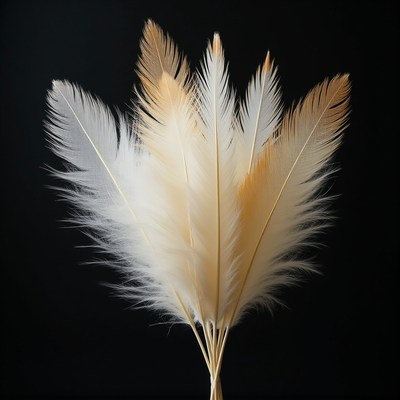 White and beige feathers bouquet