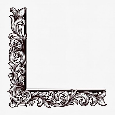Ornate Floral L-Shape Border