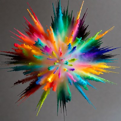 Colorful Paint Splatter Explosion