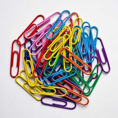 Colorful Paper Clips Pile