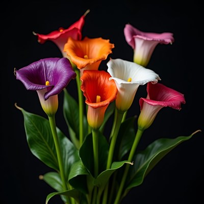 Colorful Calla Lilies Bouquet
