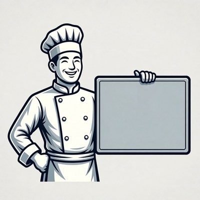 Chef holding blank sign
