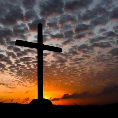 Cross Silhouette at Sunset