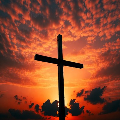 Cross Silhouette at Sunset