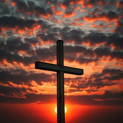 Silhouette Cross Sunset Sky