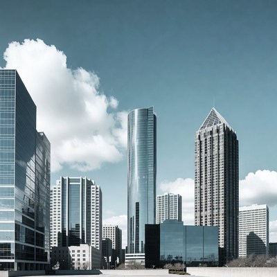 Modern skyscrapers in city skyline