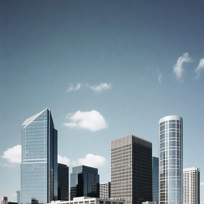 Modern skyscrapers in city skyline