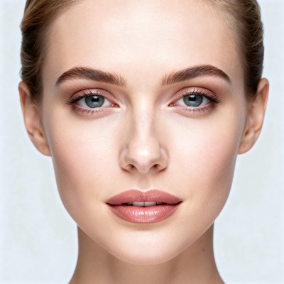 Beautiful blonde woman close-up portrait