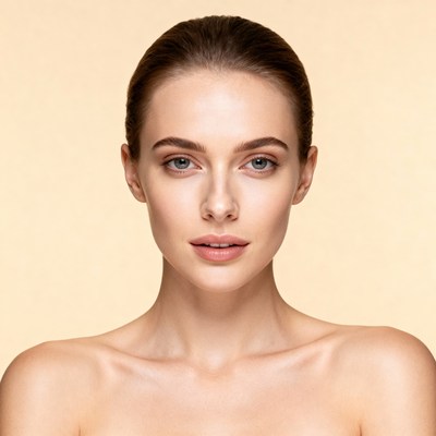 Beautiful woman with ponytail portrait