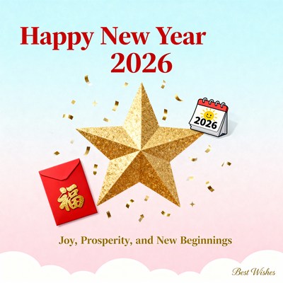 Happy New Year 2026 Card