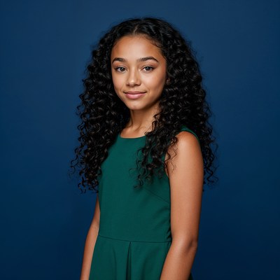 Young Black girl in green dress