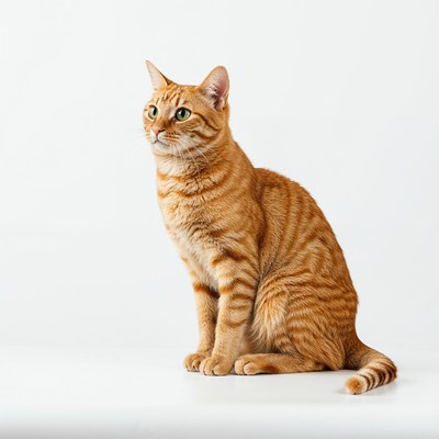 Orange tabby cat sitting