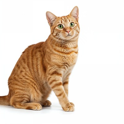 Orange tabby cat sitting