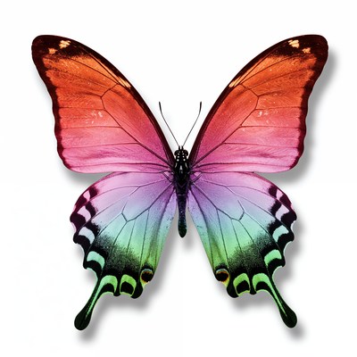 Colorful Butterfly on White Background