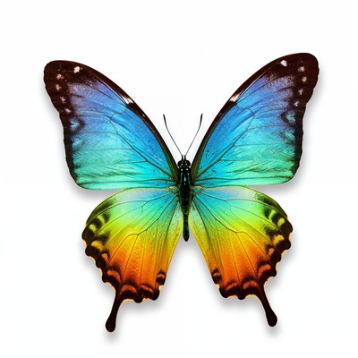 Colorful Morpho Butterfly Wings Spread