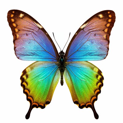 Colorful Morpho Butterfly Wings Spread