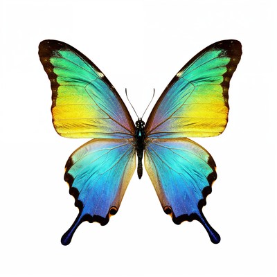Colorful Morpho Butterfly Wings Spread
