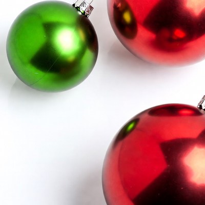 Green and Red Christmas Baubles