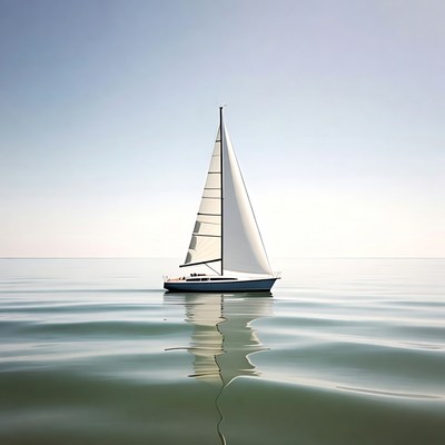 White sailboat on calm water