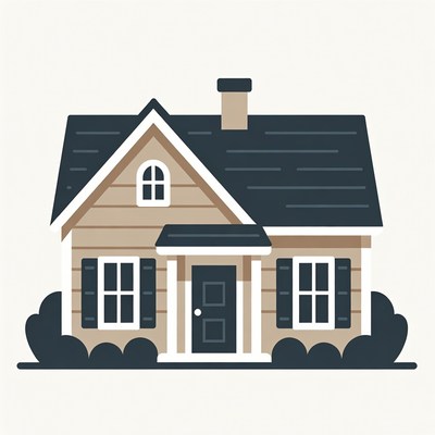 Cartoon House with Chimney