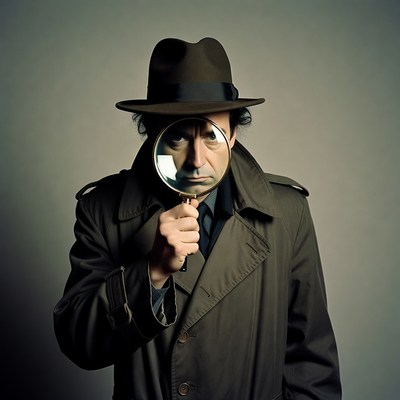 Man holding magnifying glass