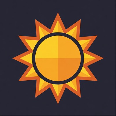 Bright yellow sun icon