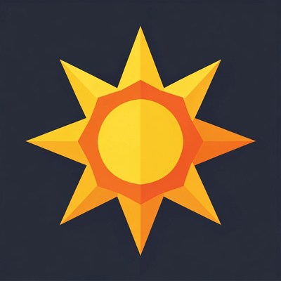 Yellow geometric sun icon