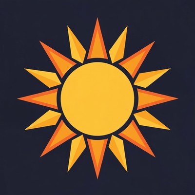 Bright yellow sun illustration