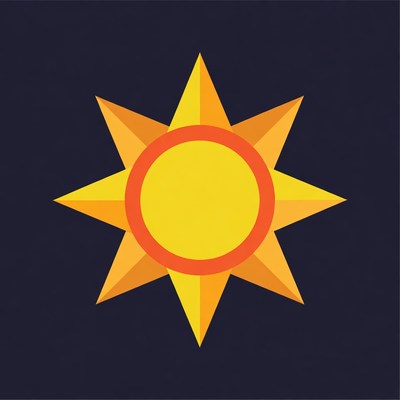 Yellow Sunburst Icon