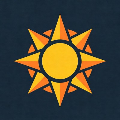 Orange Starburst Sun Icon