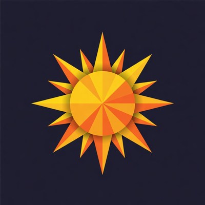 Bright yellow sun illustration