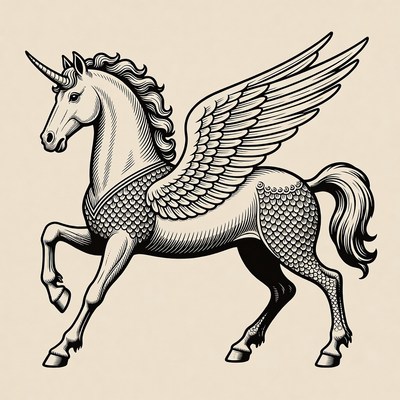 Winged Unicorn in Armor