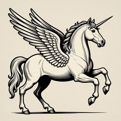Winged Unicorn Illustration