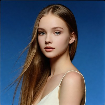 Young woman with long brown hair