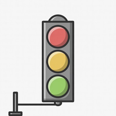 Traffic light on yellow