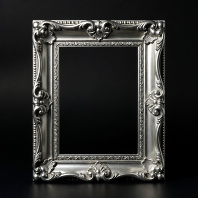 Ornate Empty Silver Picture Frame