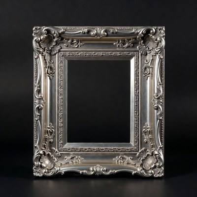 Ornate Empty Silver Picture Frame