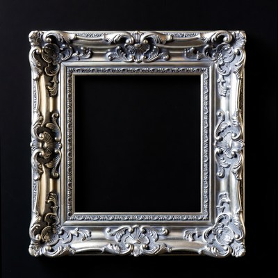 Ornate Silver Picture Frame Empty