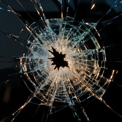 Cracked Shattered Glass Closeup