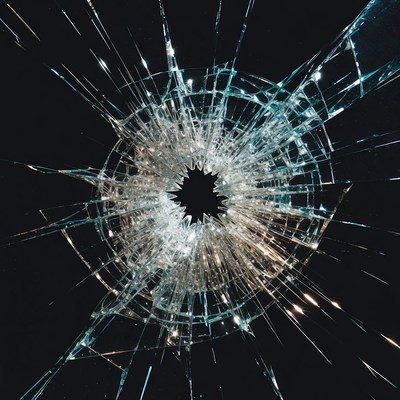 Shattered Glass with Central Hole