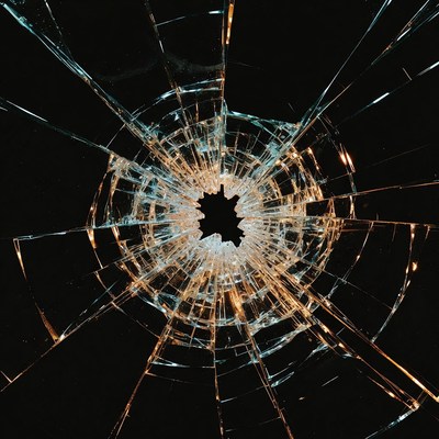 Shattered Glass with Central Hole