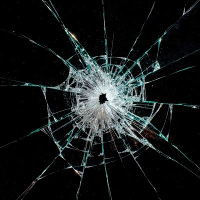 Cracked Glass with Hole