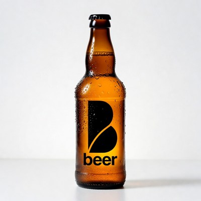 Condensation-Covered Beer Bottle