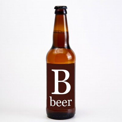 Beer Bottle with B Label