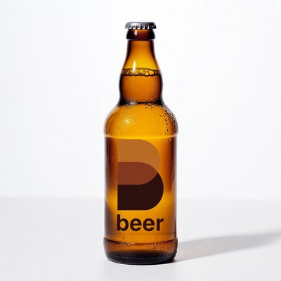 Brown Beer Bottle with Label