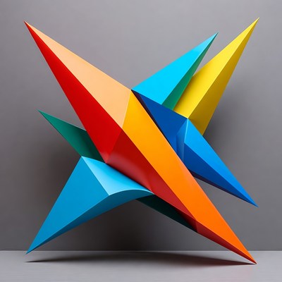 Colorful Geometric Abstract Sculpture
