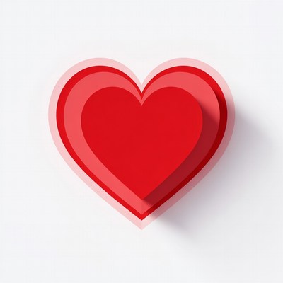 3D Stacked Red Heart Illustration