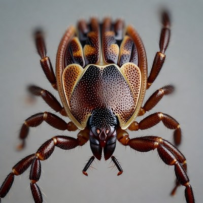 Close-up brown tick arachnid